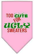 Load image into Gallery viewer, Christmas Pet and Dog Bandana Screen Printed, "Too Cute For Ugly Sweaters"