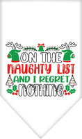 Load image into Gallery viewer, Christmas Pet Bandana "On The Naughty List And I Regret Nothing"