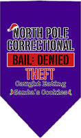Load image into Gallery viewer, Christmas Pet and Dog Bandana Screen Printed, "North Pole Correctional"