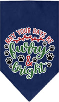 Load image into Gallery viewer, Christmas Pet and Dog Bandana Screen Printed, "Furry & Bright"