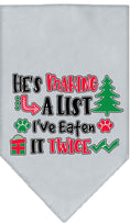 Load image into Gallery viewer, Christmas Pet Bandana "He's Making A List, I've Eaten It Twice"