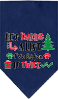 Load image into Gallery viewer, Christmas Pet Bandana "He's Making A List, I've Eaten It Twice"