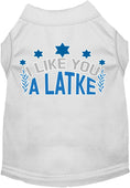 Load image into Gallery viewer, Hanukkah Pet Dog and Cat Shirt Screen Printed, "I Like You A Latke"