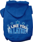 Load image into Gallery viewer, Hanukkah Pet Hoodie "I Like You A Latke"