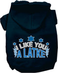 Load image into Gallery viewer, Hanukkah Pet Hoodie "I Like You A Latke"