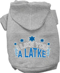 Load image into Gallery viewer, Hanukkah Pet Hoodie "I Like You A Latke"