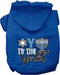 Load image into Gallery viewer, Hanukkah Pet, Dog and Cat Hoodie Screen Printed, "Oy To The World"