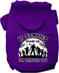 Load image into Gallery viewer, Halloween Pet Hoodie "If Zombies Chase Us, I'm Tripping You"