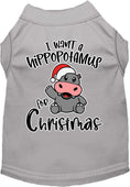 Load image into Gallery viewer, Christmas Pet Dog & Cat Shirt, "I Want A Hippopotamus For Christmas"