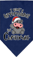 Load image into Gallery viewer, Christmas Pet and Dog Bandana, "I Want A Hippopotamus For Christmas"