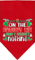 Load image into Gallery viewer, Christmas Pet Bandana "On The Naughty List And I Regret Nothing"