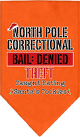 Load image into Gallery viewer, Christmas Pet and Dog Bandana Screen Printed, "North Pole Correctional"
