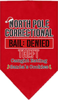 Load image into Gallery viewer, Christmas Pet and Dog Bandana Screen Printed, "North Pole Correctional"