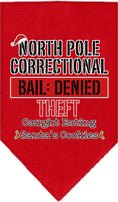 Load image into Gallery viewer, Christmas Pet and Dog Bandana Screen Printed, "North Pole Correctional"