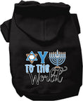 Load image into Gallery viewer, Hanukkah Pet, Dog and Cat Hoodie Screen Printed, "Oy To The World"
