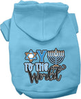 Load image into Gallery viewer, Hanukkah Pet, Dog and Cat Hoodie Screen Printed, "Oy To The World"