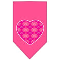 Load image into Gallery viewer, Pet and Dog Bandana Screen Printed, "Pink Argyle Heart"
