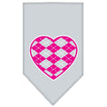 Load image into Gallery viewer, Pet and Dog Bandana Screen Printed, "Pink Argyle Heart"