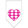 Load image into Gallery viewer, Pet and Dog Bandana Screen Printed, "Pink Argyle Heart"