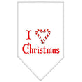 Load image into Gallery viewer, Christmas Pet and Dog Bandana Screen Printed, "I Heart Christmas"