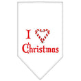 Load image into Gallery viewer, Christmas Pet and Dog Bandana Screen Printed, "I Heart Christmas"