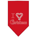 Load image into Gallery viewer, Christmas Pet and Dog Bandana Screen Printed, "I Heart Christmas"