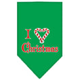 Load image into Gallery viewer, Christmas Pet and Dog Bandana Screen Printed, "I Heart Christmas"