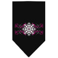 Load image into Gallery viewer, Christmas Pet and Dog Bandana Screen Printed, "Pink Snowflake Swirls"