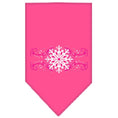 Load image into Gallery viewer, Christmas Pet and Dog Bandana Screen Printed, "Pink Snowflake Swirls"