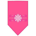 Load image into Gallery viewer, Christmas Pet and Dog Bandana Screen Printed, "Pink Snowflake Swirls"
