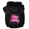 Load image into Gallery viewer, Christmas Pet Hoodie Screen Printed, "Scribble Happy Holidays"