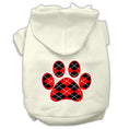 Load image into Gallery viewer, Pet Hoodie "Red Argyle Paw"