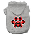 Load image into Gallery viewer, Pet Hoodie "Red Argyle Paw"