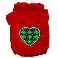 Load image into Gallery viewer, Pet Hoodie "Green Argyle Heart"