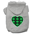 Load image into Gallery viewer, Pet Hoodie "Green Argyle Heart"