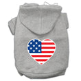 Load image into Gallery viewer, Pet Dog & Cat Hoodie Screen Printed, "American Flag Heart"