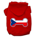 Load image into Gallery viewer, Pet, Dog & Cat Hoodie Screen Printed, "Bone Shaped Czech Republic Flag"