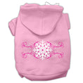 Load image into Gallery viewer, Christmas Pet Hoodie Screen Printed, "Pink Snowflake Swirls"