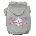 Load image into Gallery viewer, Christmas Pet Hoodie Screen Printed, "Pink Snowflake Swirls"