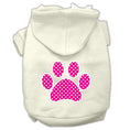 Load image into Gallery viewer, Pet Hoodie "Pink Swiss Dots Paw"