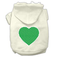 Load image into Gallery viewer, Pet Hoodie "Green Swiss Dots Heart"