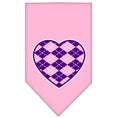Load image into Gallery viewer, Pet and Dog Bandana Screen Printed, "Argyle Heart Purple"
