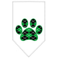 Load image into Gallery viewer, Pet and Dog Bandana Screen Printed, "Green Argyle Paw"
