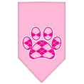 Load image into Gallery viewer, Pet and Dog Bandana Screen Printed, "Pink Argyle Paw"