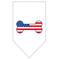 Load image into Gallery viewer, Pet and Dog Bandana Screen Printed, "Bone Shaped American Flag"