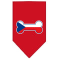 Load image into Gallery viewer, Pet and Dog Bandana Screen Printed, "Bone Shaped Czech Republic Flag"