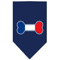 Load image into Gallery viewer, Pet and Dog Bandana Screen Printed, "Bone Shaped France Flag"
