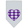 Load image into Gallery viewer, Pet and Dog Bandana Screen Printed, "Argyle Heart Purple"