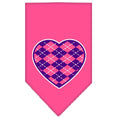 Load image into Gallery viewer, Pet and Dog Bandana Screen Printed, "Argyle Heart Purple"