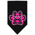 Load image into Gallery viewer, Pet and Dog Bandana Screen Printed, "Pink Argyle Paw"